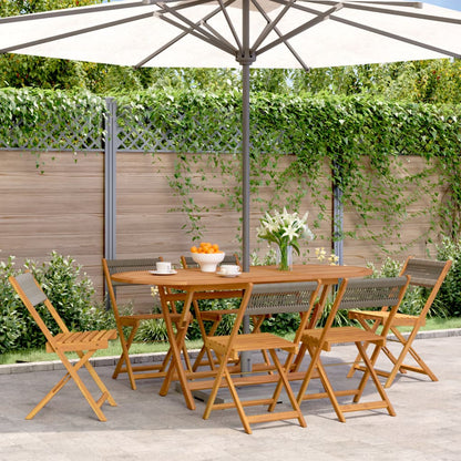 Sedie da Giardino Pieghevoli 6pz Grigie Legno Massello Acacia