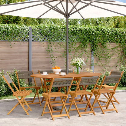 Sedie da Giardino Pieghevoli 8pz Grigie Legno Massello Acacia