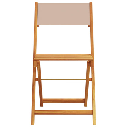 Sedie Giardino Pieghevoli 4pz Tortora Tessuto e Legno Massello