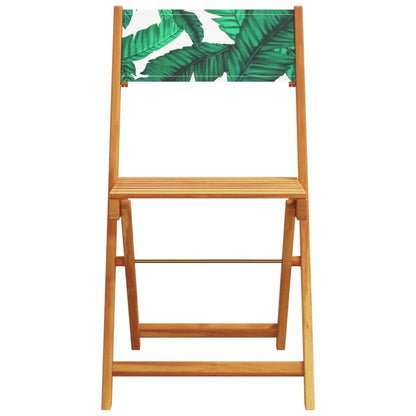 Sedie da Giardino Pieghevoli 4pz Verde Tessuto e Legno Massello