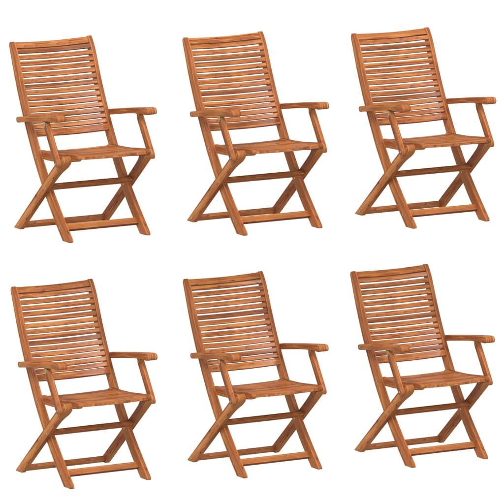 Sedie Giardino Pieghevoli 6 pz 57x66x95cm Legno Massello Acacia