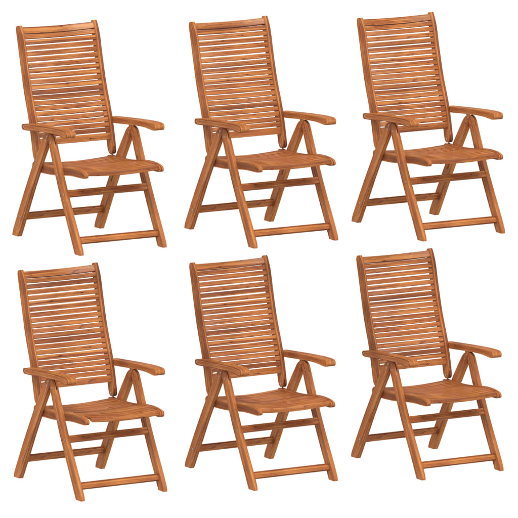 Sedie Giardino Reclinabili 6pz 56x72x107 Legno Massello Acacia