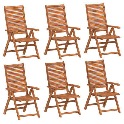 Sedie Giardino Reclinabili 6pz 56x72x107 Legno Massello Acacia