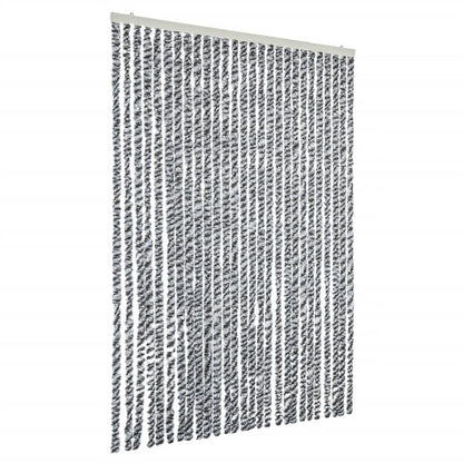 Tenda Antimosche Grigia Nera e Bianca 118x220 cm in Ciniglia