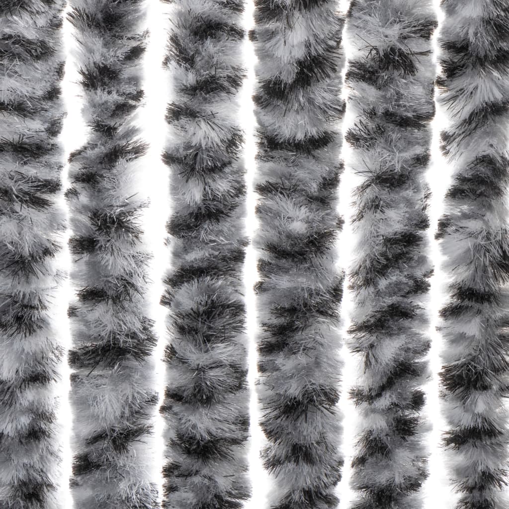Tenda Antimosche Grigia Nera e Bianca 118x220 cm in Ciniglia