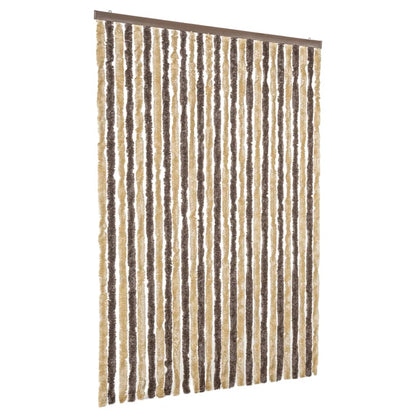 Tenda Antimosche Marrone Scuro e Beige 118x220 cm in Ciniglia