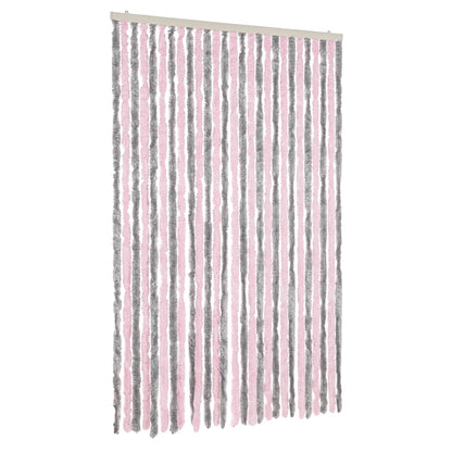 Tenda Antimosche Grigio Argento e Rosa 118x220 cm in Ciniglia
