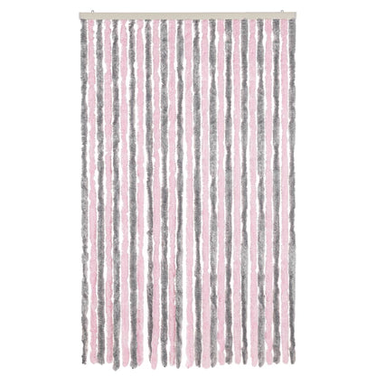 Tenda Antimosche Grigio Argento e Rosa 118x220 cm in Ciniglia