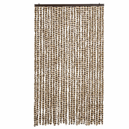 Tenda Antimosche Beige e Marrone 118x220 cm in Ciniglia
