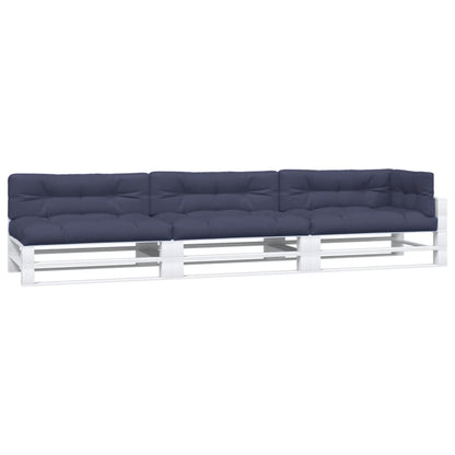 Cuscini per Pallet 7 pz Blu Marino in Tessuto