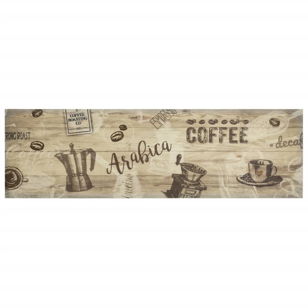 Tappeto da Cucina Lavabile Marrone CaffÃ¨ 45x150 cm in Velluto