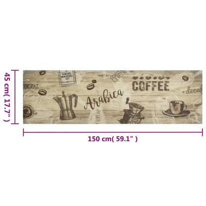 Tappeto da Cucina Lavabile Marrone CaffÃ¨ 45x150 cm in Velluto