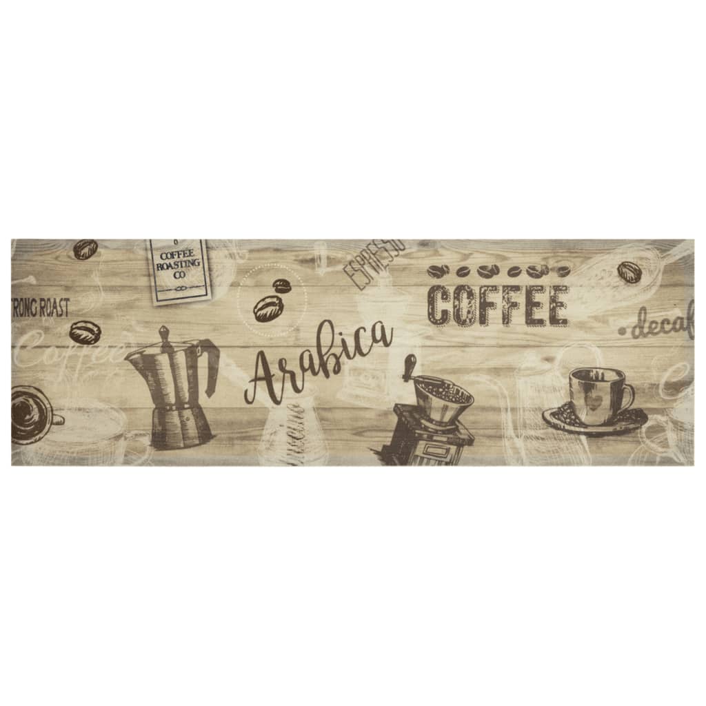 Tappeto da Cucina Lavabile Marrone CaffÃ¨ 60x180 cm in Velluto