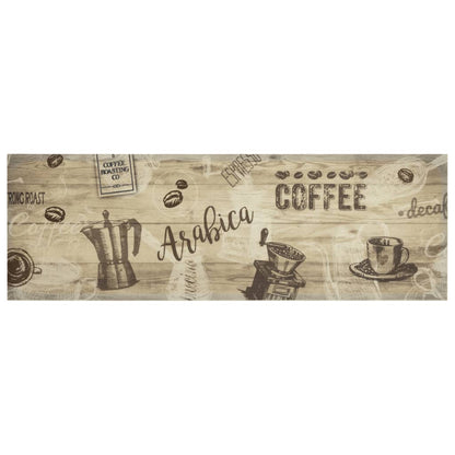 Tappeto da Cucina Lavabile Marrone CaffÃ¨ 60x180 cm in Velluto