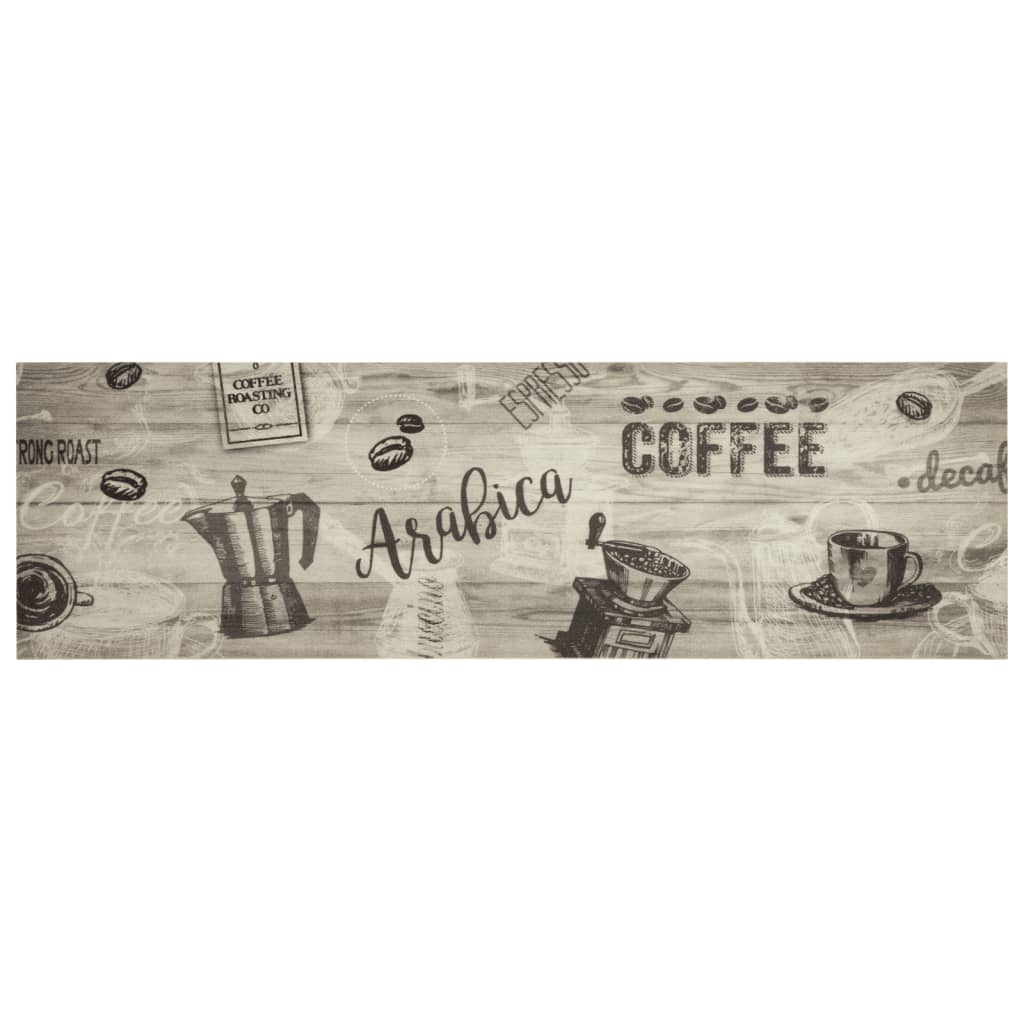 Tappeto da Cucina Lavabile Grigio CaffÃ¨ 45x150 cm in Velluto