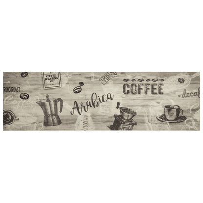 Tappeto da Cucina Lavabile Grigio CaffÃ¨ 45x150 cm in Velluto