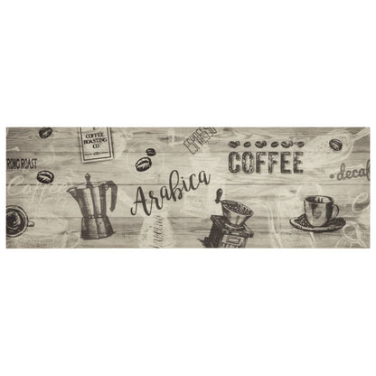 Tappeto da Cucina Lavabile Grigio CaffÃ¨ 60x180 cm in Velluto