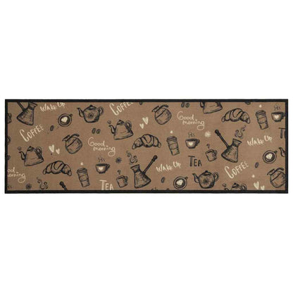 Tappeto da Cucina Lavabile Marrone Mattutino 60x180 cm Velluto