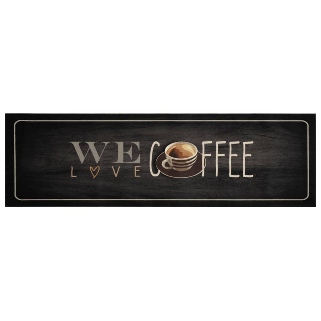 Tappeto da Cucina Lavabile Testo CaffÃ¨ 45x150 cm in Velluto