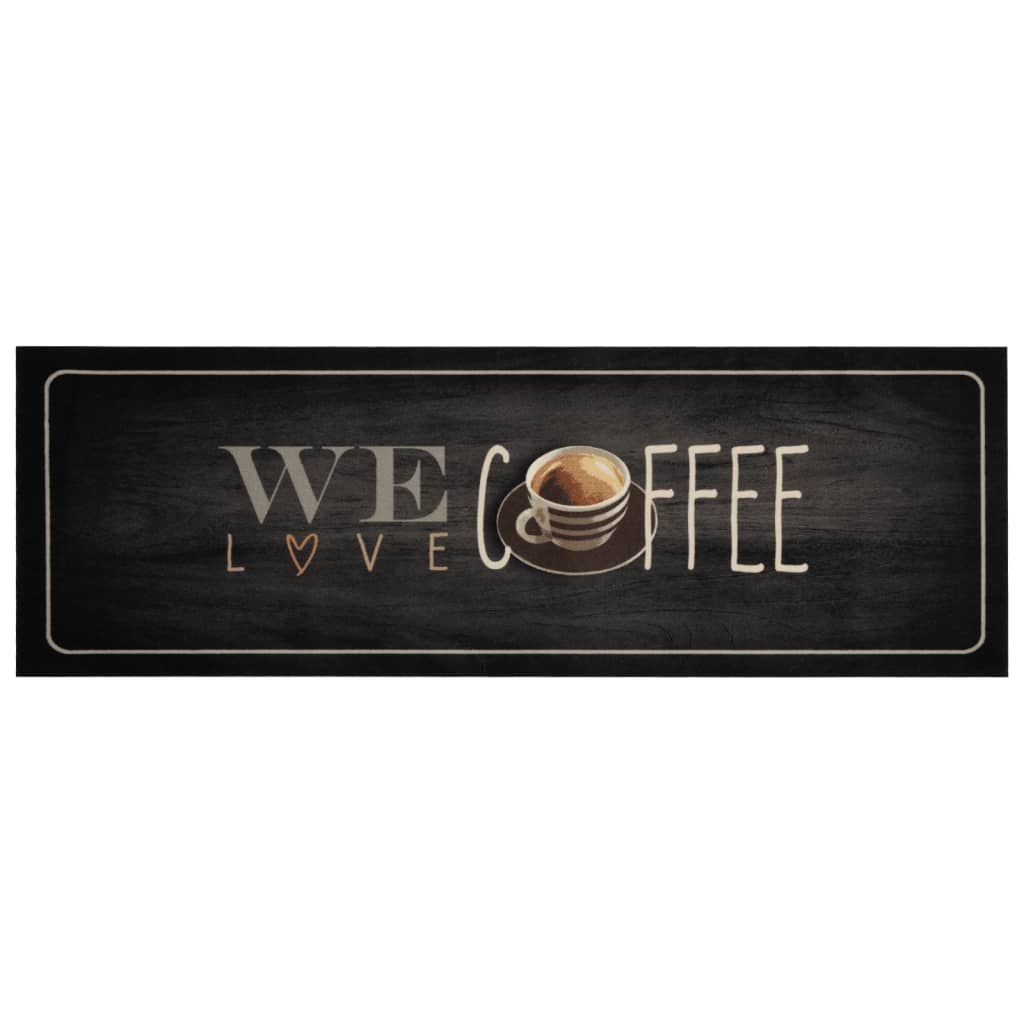 Tappeto da Cucina Lavabile Testo CaffÃ¨ 60x180 cm in Velluto