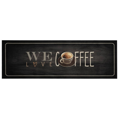 Tappeto da Cucina Lavabile Testo CaffÃ¨ 60x180 cm in Velluto