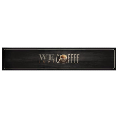 Tappeto da Cucina Lavabile Testo CaffÃ¨ 60x300 cm in Velluto