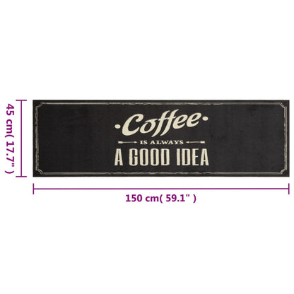 Tappeto da Cucina Lavabile Testo CaffÃ¨ 45x150 cm in Velluto