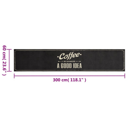 Tappeto da Cucina Lavabile Testo CaffÃ¨ 60x300 cm in Velluto