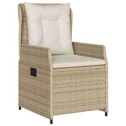 Sedie da Giardino Reclinabili 2 pz Beige Polyrattan