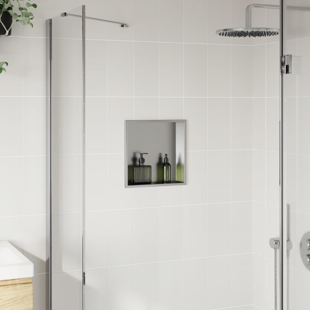 Nicchia per Doccia Argento Spazzolato 32x32x9cm in Acciaio Inox