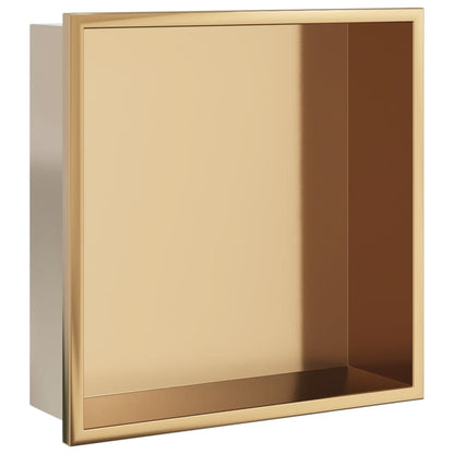 Nicchia per Doccia Oro Spazzolato 32x32x9cm in Acciaio Inox