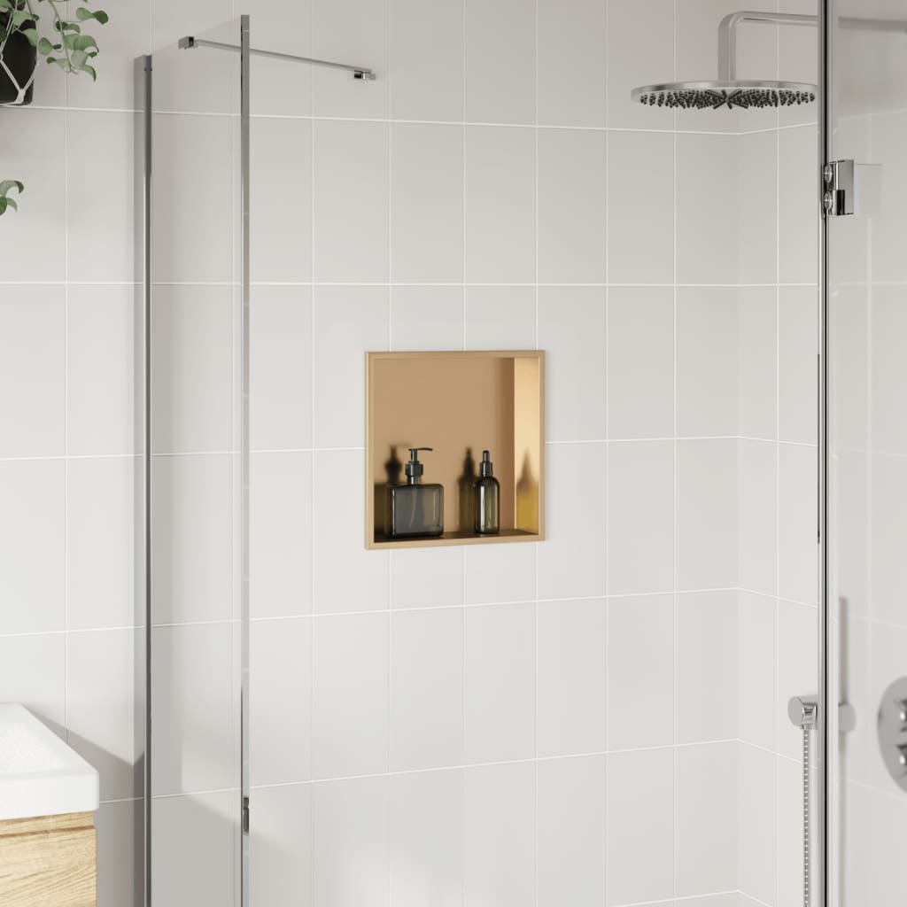 Nicchia per Doccia Oro Spazzolato 32x32x9cm in Acciaio Inox