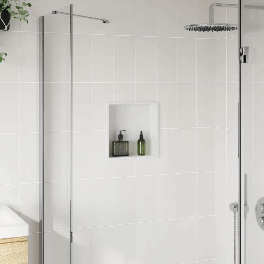 Nicchia per Doccia Bianco Opaco 32x32x9cm in Acciaio Inox