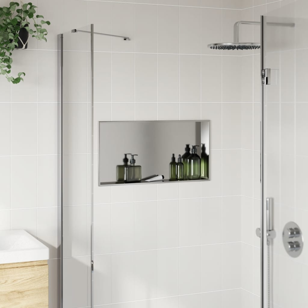 Nicchia per Doccia Argento Spazzolato 62x32x9cm in Acciaio Inox