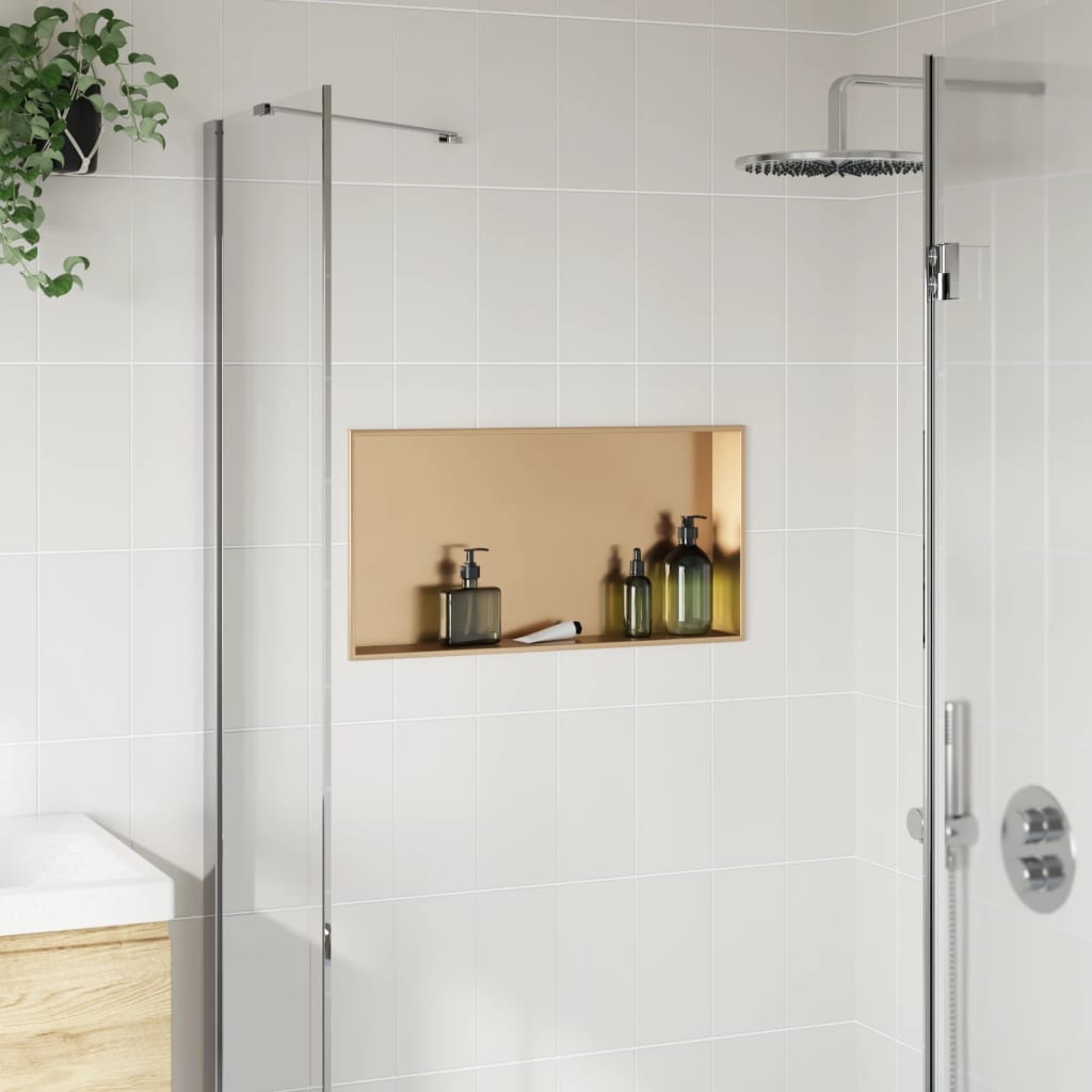 Nicchia per Doccia Oro Spazzolato 62x32x9cm in Acciaio Inox