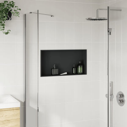 Nicchia per Doccia Nero Opaco 62x32x9cm in Acciaio Inox