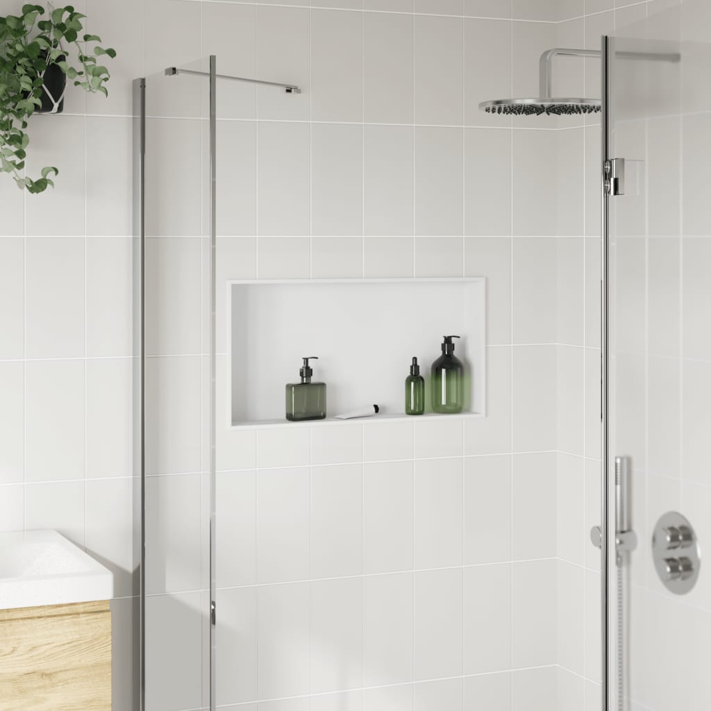 Nicchia per Doccia Bianco Opaco 62x32x9cm in Acciaio Inox