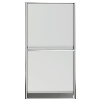 Nicchia per Doccia Argento Spazzolato 32x62x9cm in Acciaio Inox