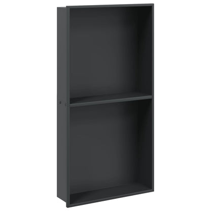 Nicchia per Doccia Nero Opaco 32x62x9cm in Acciaio Inox