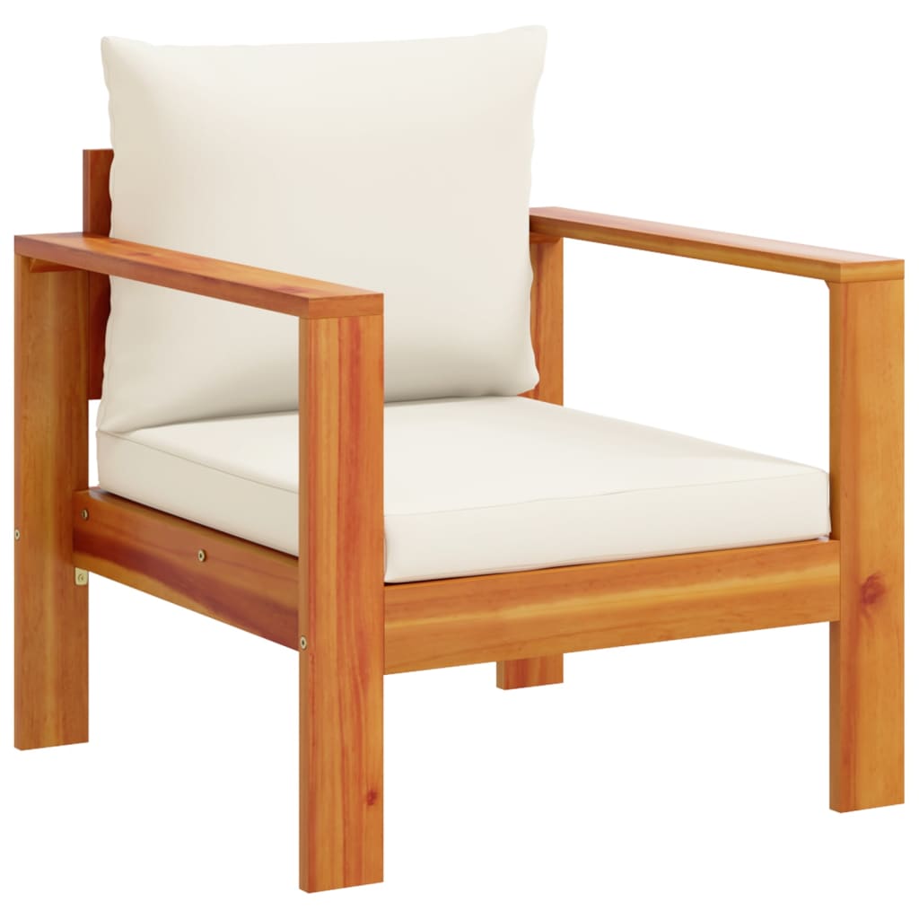 Set Divani da Giardino 4pz con Cuscini Legno Massello di Acacia