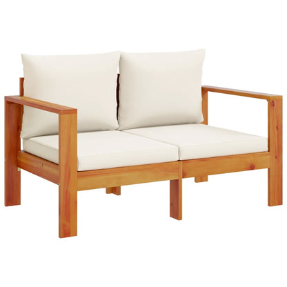 Set Divano da Giardino 3pz con Cuscini Legno Massello di Acacia