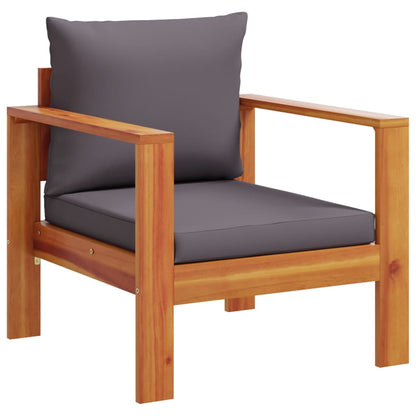 Set Divano da Giardino 3pz con Cuscini Legno Massello di Acacia