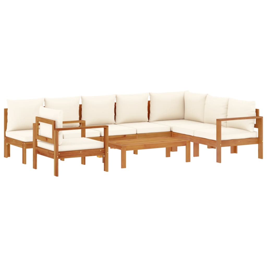 Set Divano da Giardino 6 pz con Cuscini in Massello di Acacia