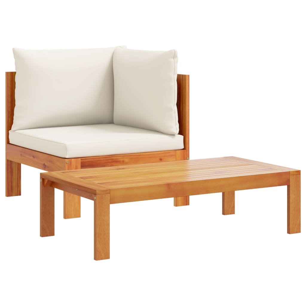 Set Divano da Giardino 6 pz con Cuscini in Massello di Acacia