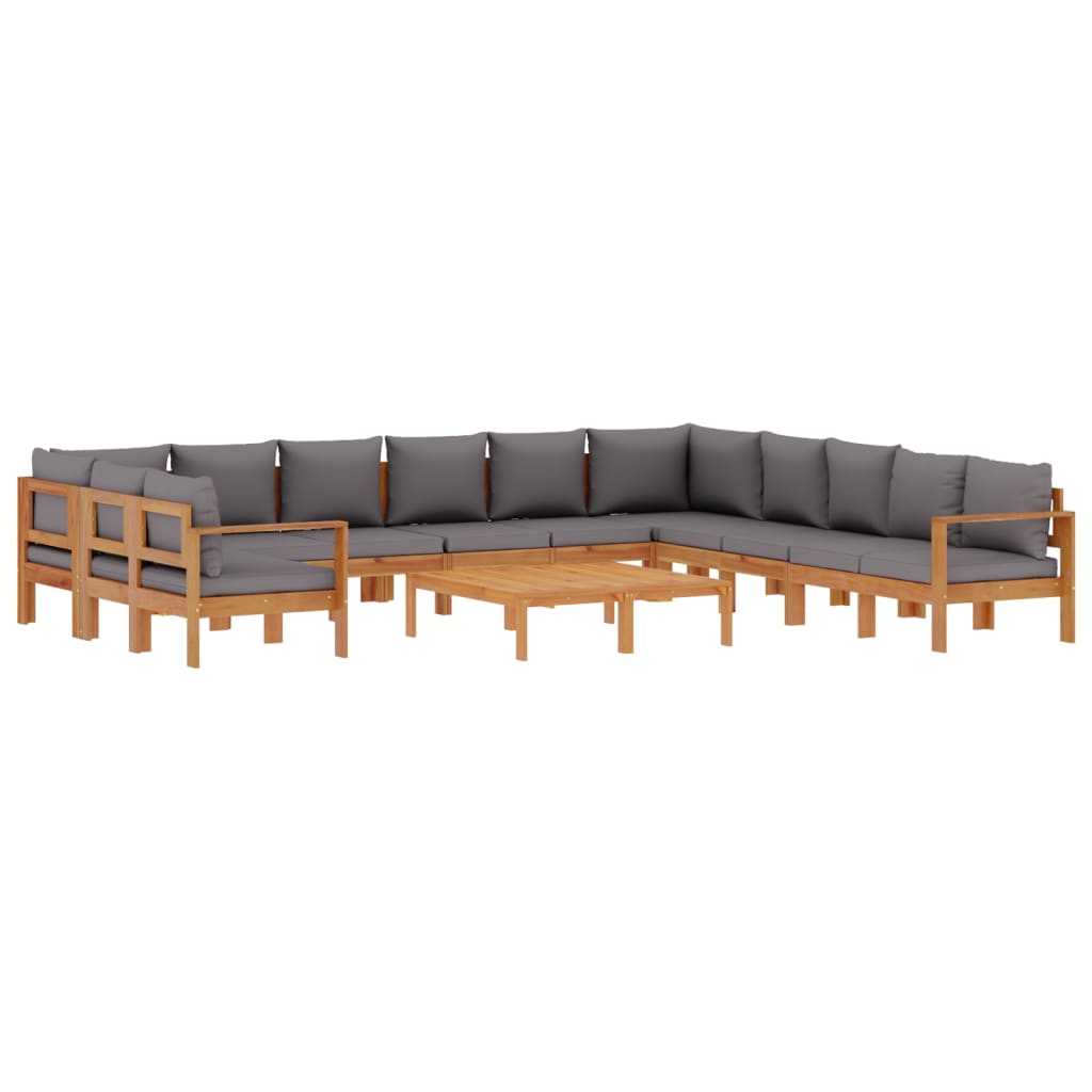 Set Divano Giardino 9 pz con Cuscini Legno Massello di Acacia