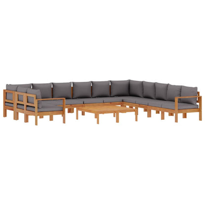 Set Divano Giardino 9 pz con Cuscini Legno Massello di Acacia