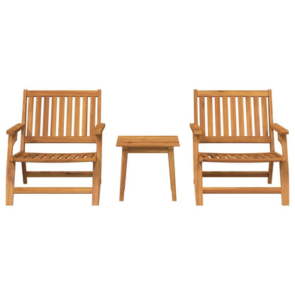 Sedia da Giardino 3 pcs Marrone Legno di Acacia Massello