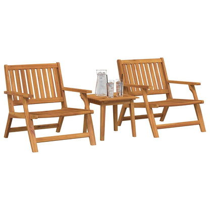 Sedia da Giardino 3 pcs Marrone Legno di Acacia Massello
