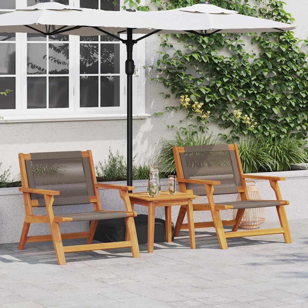 Sedie da Giardino con Tavolo 3 pcs Grigio