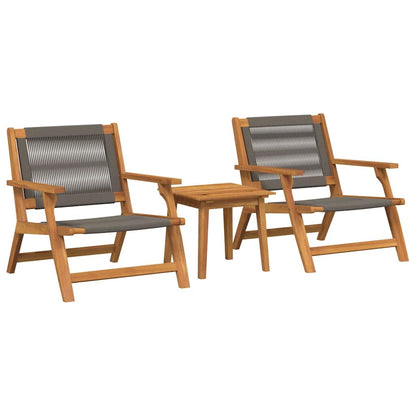 Sedie da Giardino con Tavolo 3 pcs Grigio
